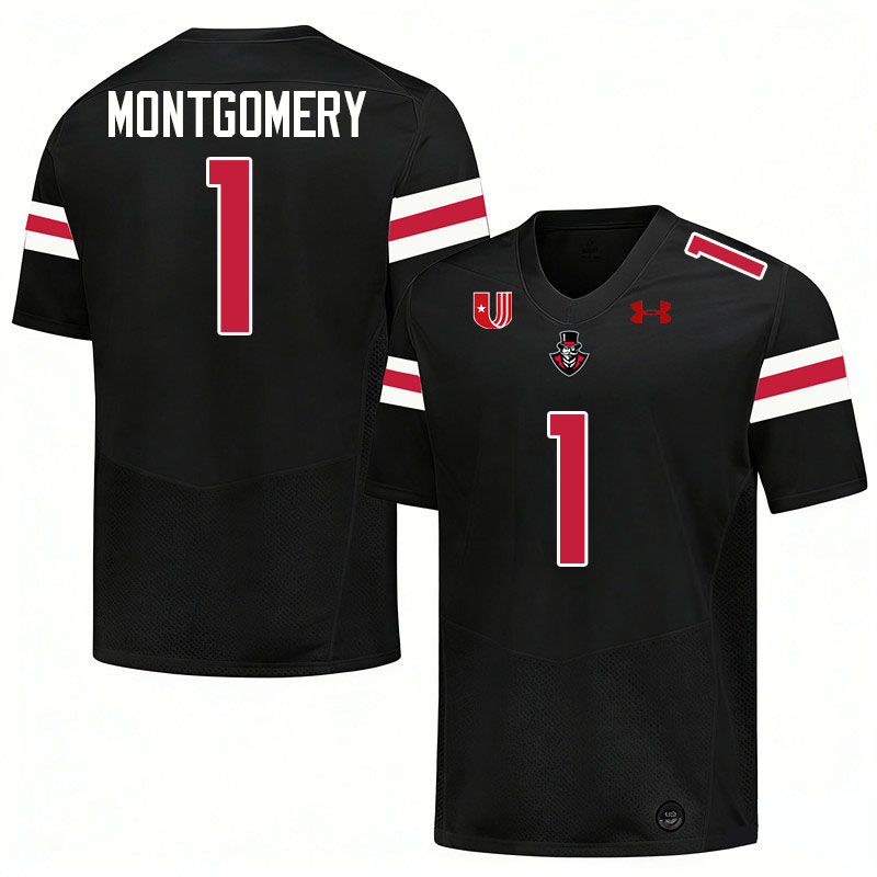 Austin Peay Governors #1 D.J. Montgomery College Football Jerseys,Uniforms Stitched-Black
